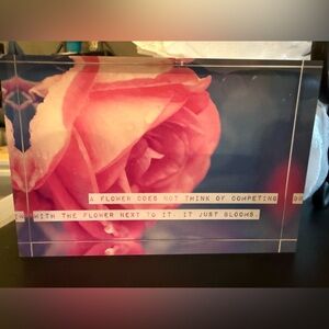 Original Photography Inspirational Rose Art Block
